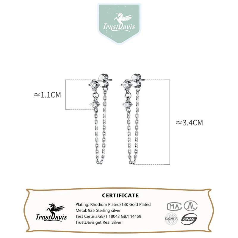 Fashion Creative Chain Links Shiny CZ Stud Earrings DB991