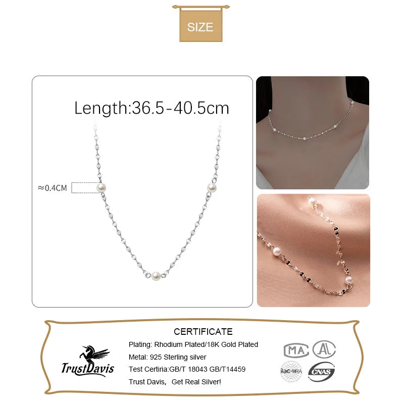 Fashion Synthesis Pearl Chain Clavicle Necklace DA2315