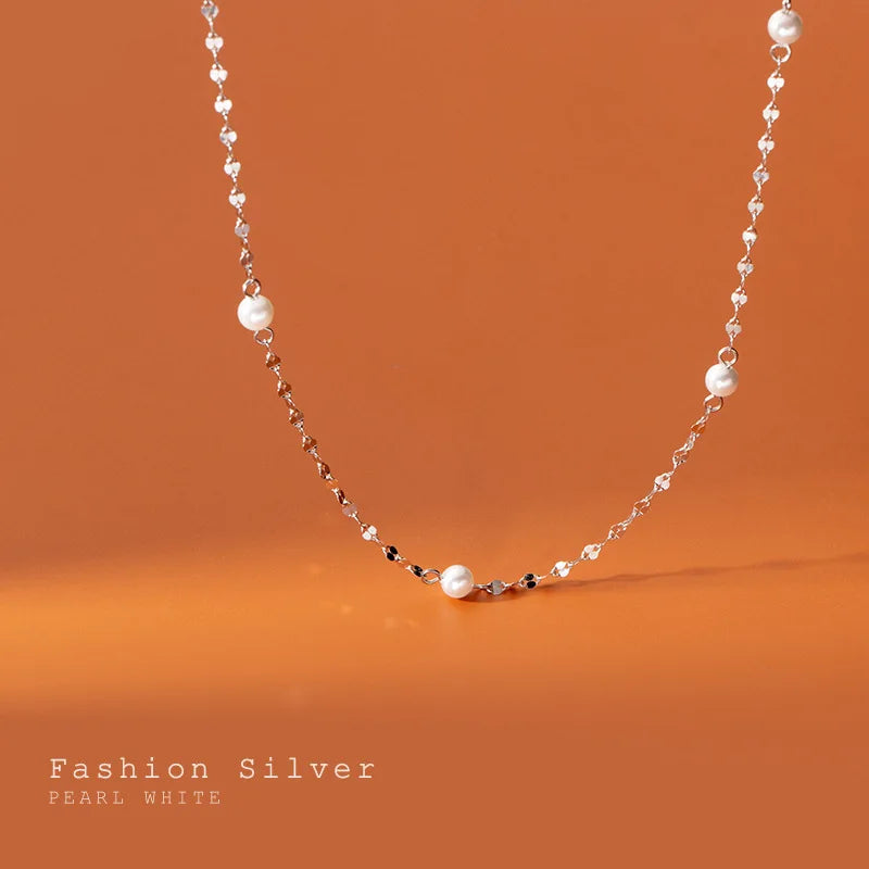 Fashion Synthesis Pearl Chain Clavicle Necklace DA2315