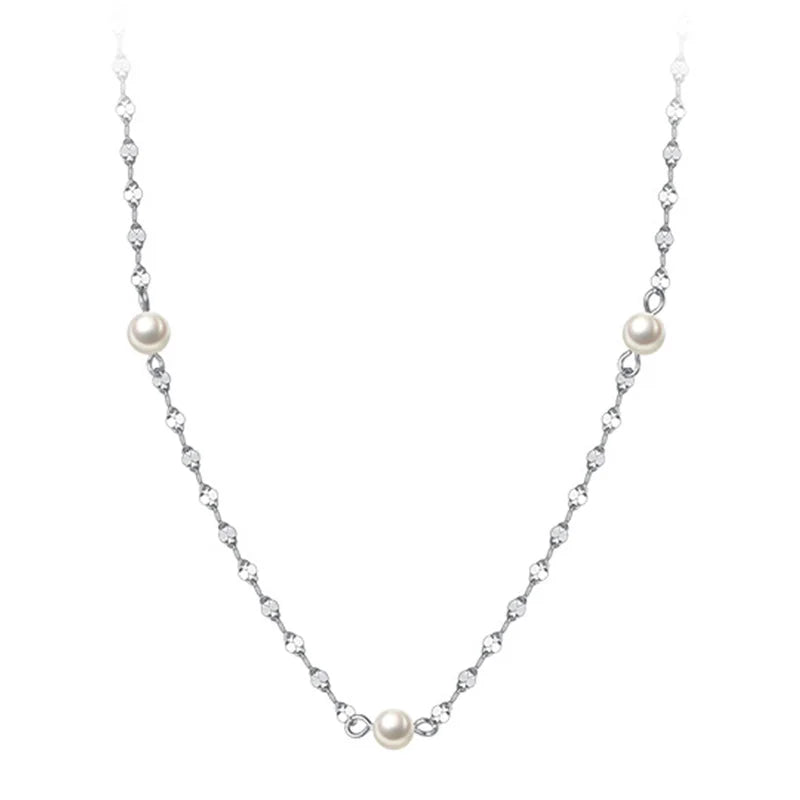 Fashion Synthesis Pearl Chain Clavicle Necklace DA2315