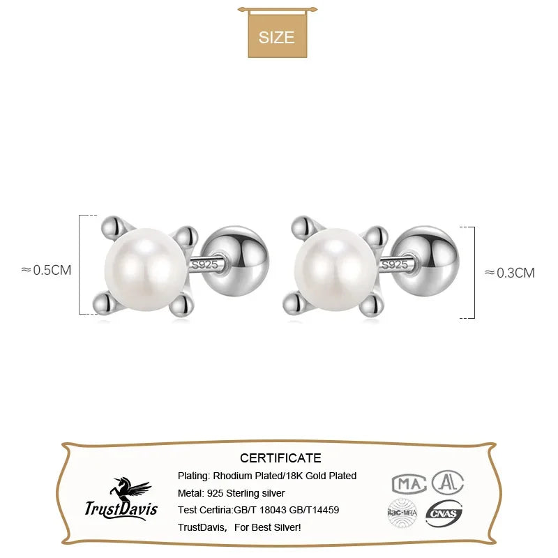 Synthesis Pearl Screw Stud Earring DA282