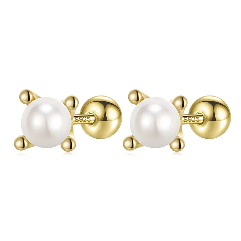 Synthesis Pearl Screw Stud Earring DA282