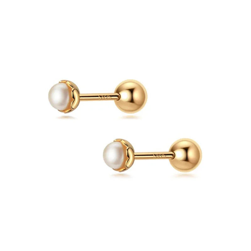 Synthesis Pearl Screw Stud Earring DA282