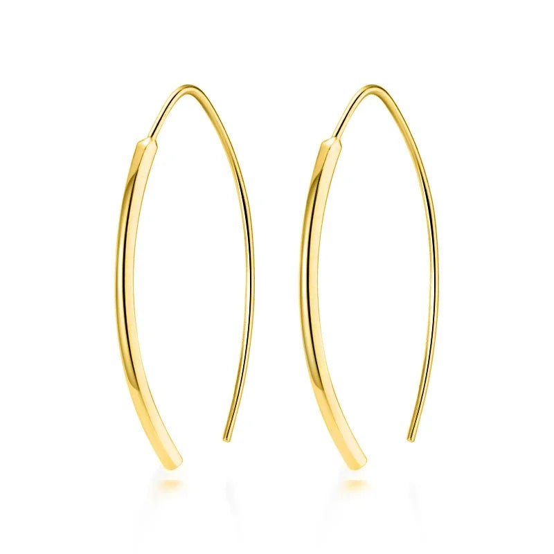 Smooth Stick Moon Hoop Earring DA401