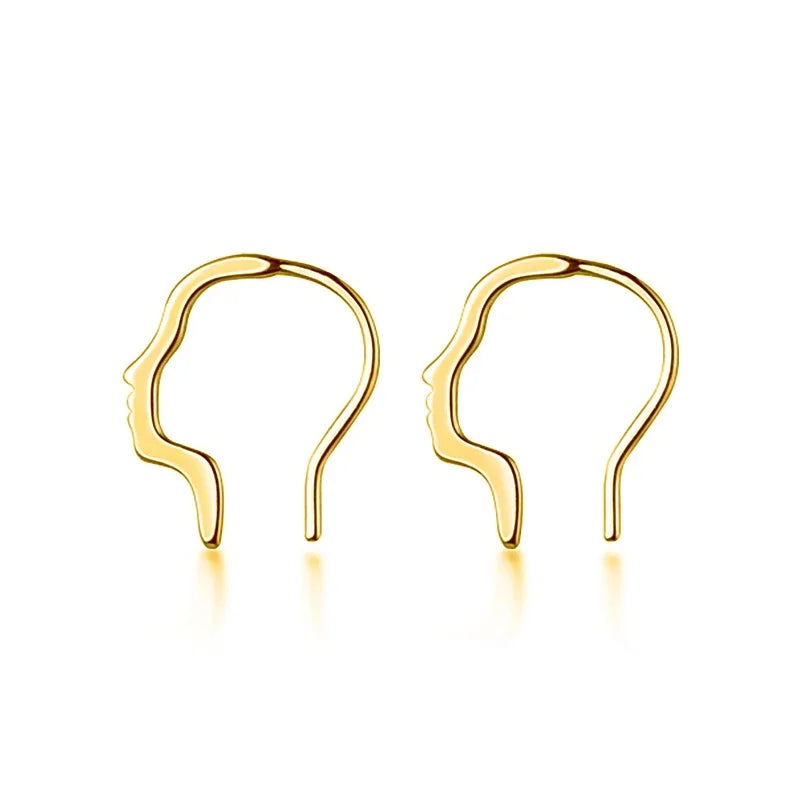 Smooth Stick Moon Hoop Earring DA401