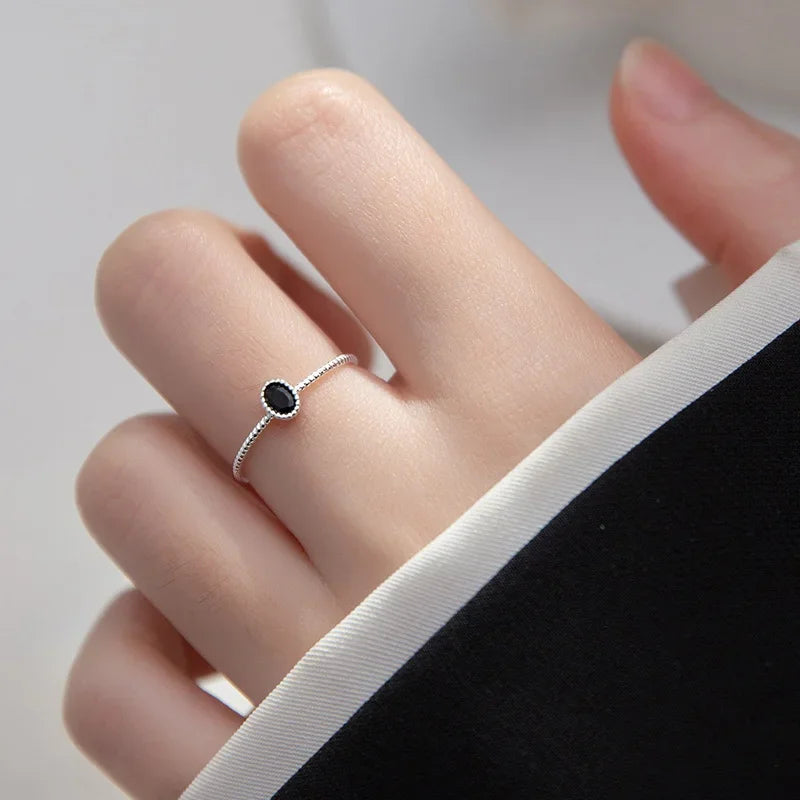 Dazzling Black Pink CZ Rings Size 5 6 7 8 Wonderful DT67