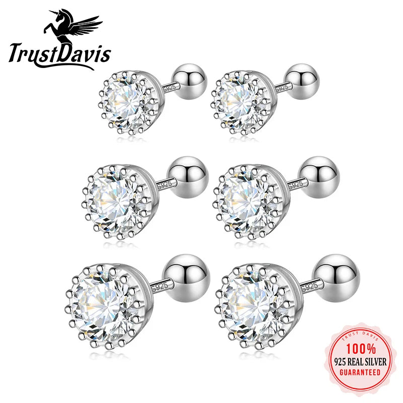 Minimalist  Zircon Screw Stud Earrings DS3503