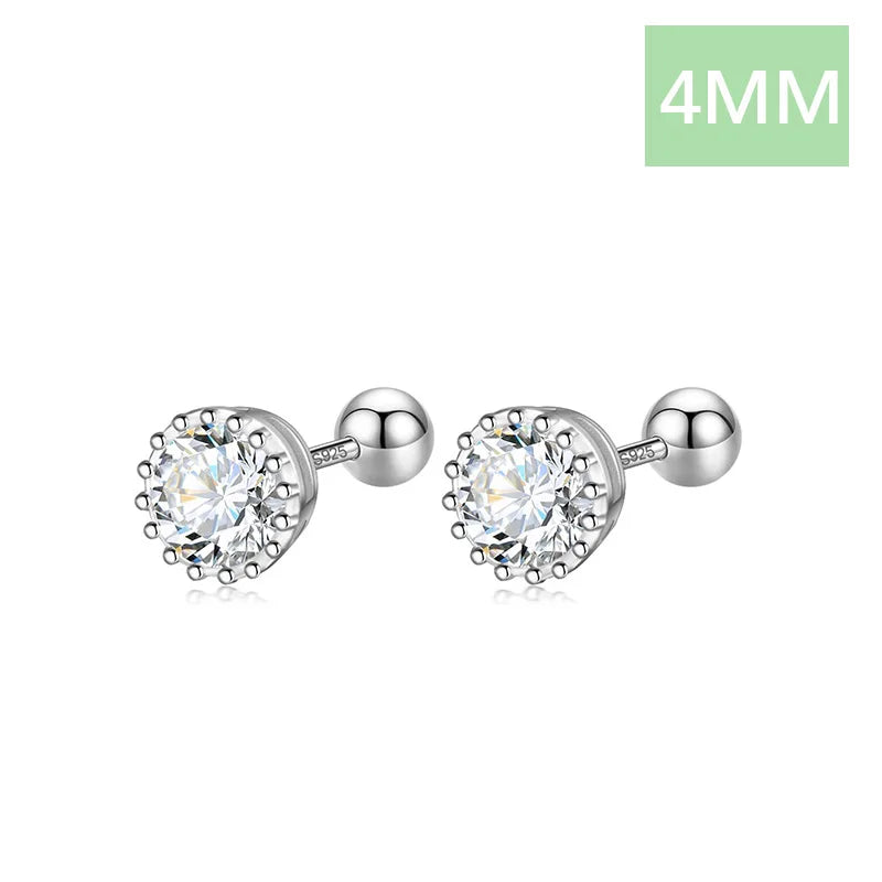 Minimalist  Zircon Screw Stud Earrings DS3503