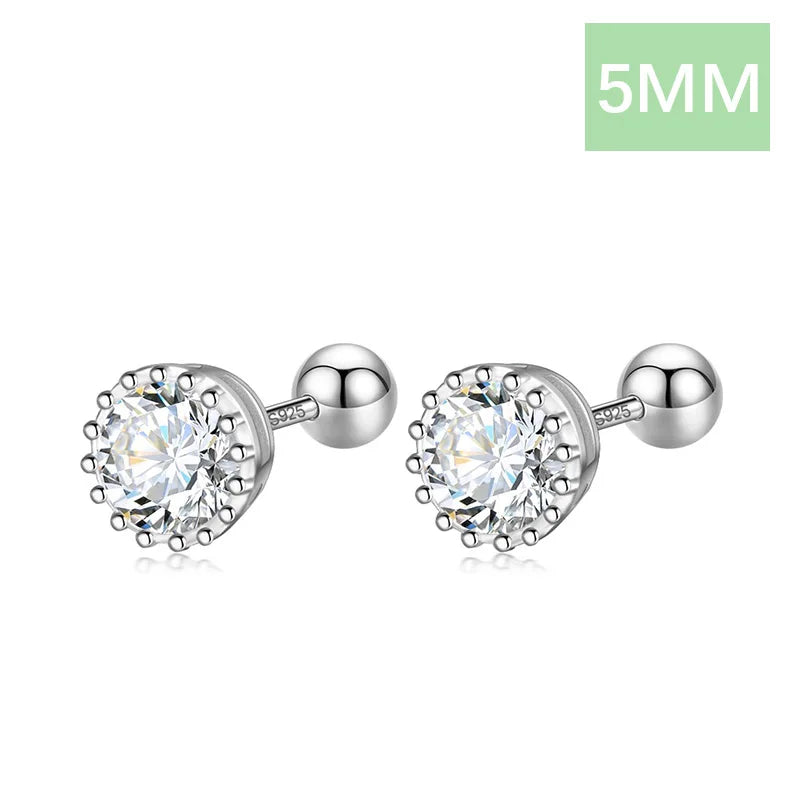 Minimalist  Zircon Screw Stud Earrings DS3503