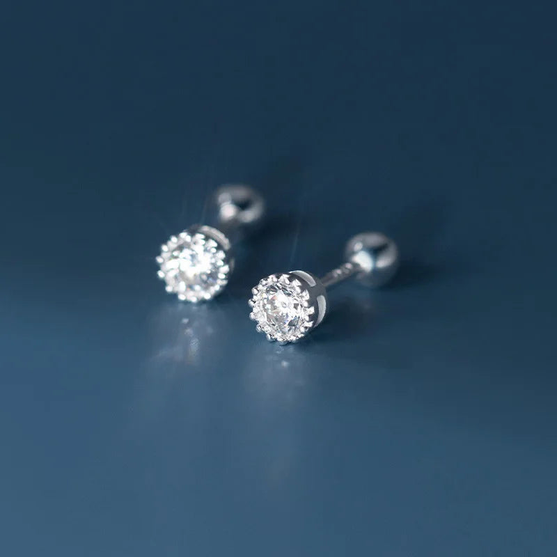 Minimalist  Zircon Screw Stud Earrings DS3503