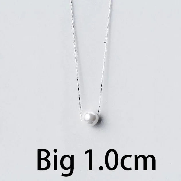 Fashion White 6 8 10mm Pearl Pendant 40cm Short Necklace DA189