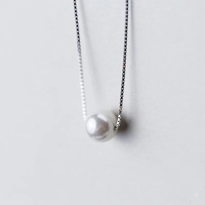 Fashion White 6 8 10mm Pearl Pendant 40cm Short Necklace DA189