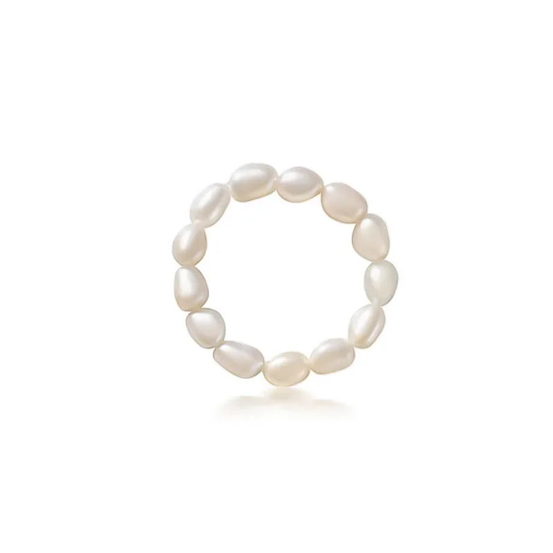 Sweet Irregular Pearl Elastic Rings DA2196