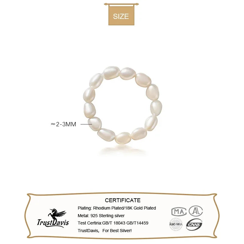 Sweet Irregular Pearl Elastic Rings DA2196