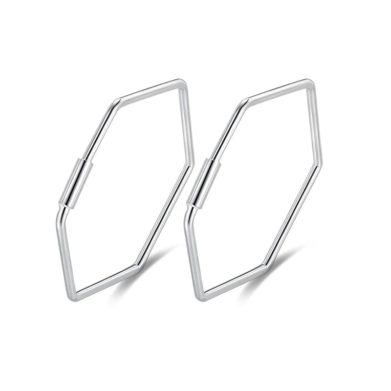 Fashion Cute Hexagon Hoop Earrings DS133