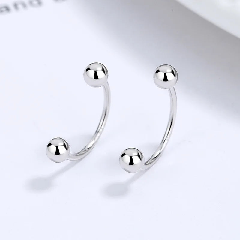 Fashion Charm double Beads Screw Stud Earrings DA2347