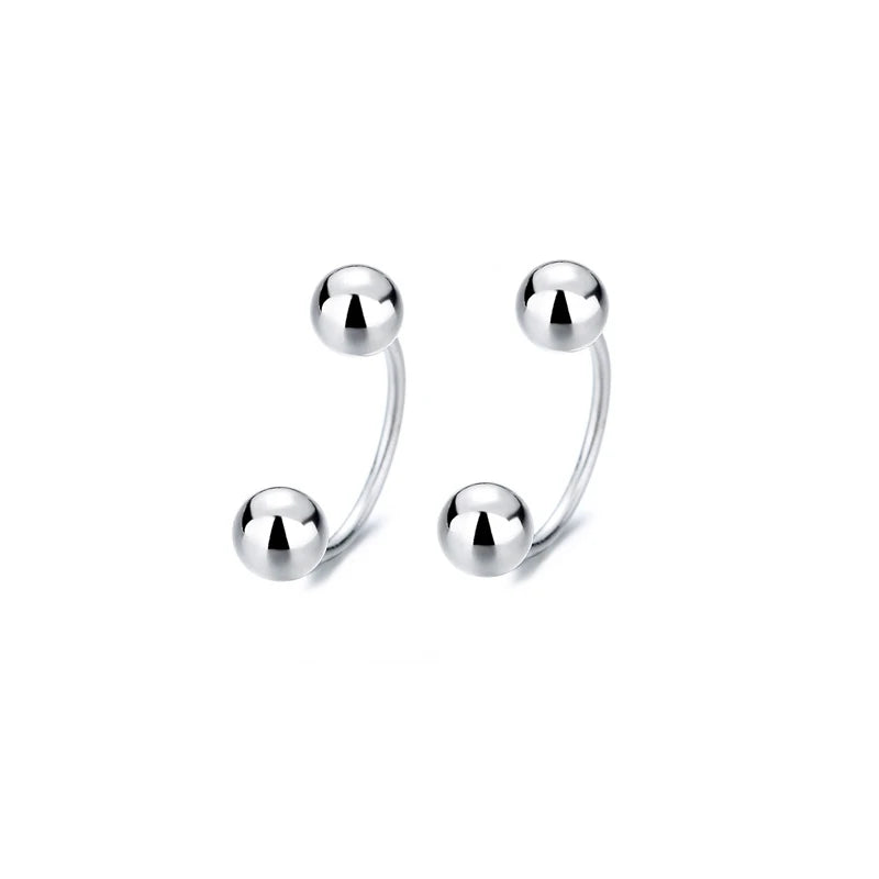 Fashion Charm double Beads Screw Stud Earrings DA2347