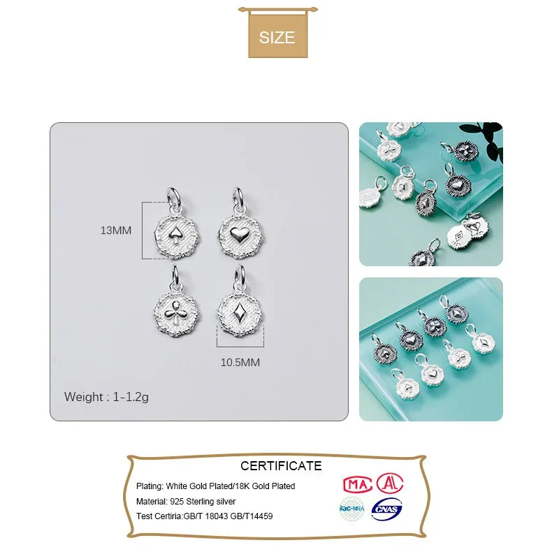 Playing CARDS Charm Pendant Handmade DIY Accessories DZ265