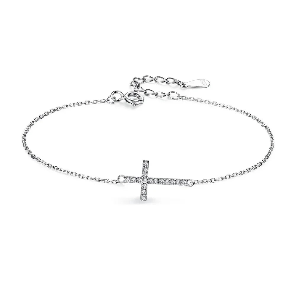 Fashion Sweet Simple Cross Dazzling CZ Bracelet DA1390