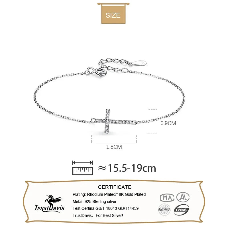 Fashion Sweet Simple Cross Dazzling CZ Bracelet DA1390