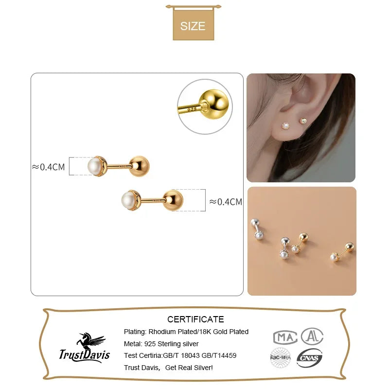 Freshwater Pearl Screw Stud Earring DA282