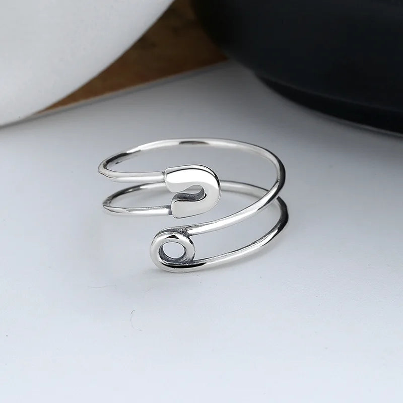 retro personality paper clip Opening Rings DA2587