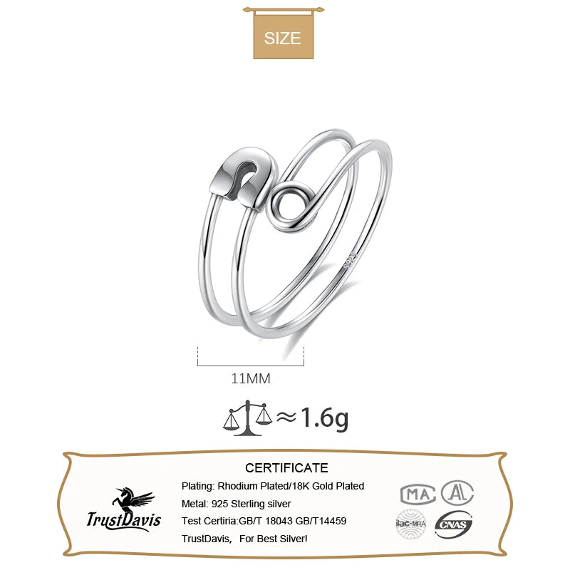 retro personality paper clip Opening Rings DA2587