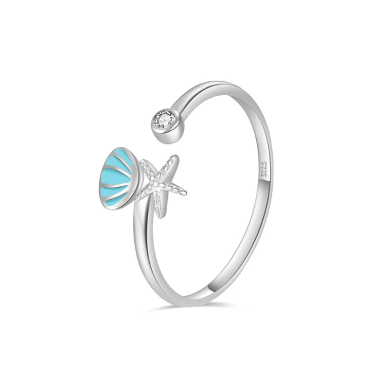 Fashion Sea Shells Cocktail Opening Ring DA2160