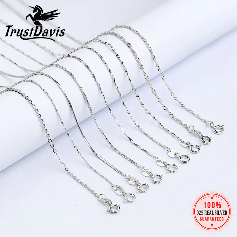 Water-wave Snake Beads Box Chain 40/45cm Necklace DC25