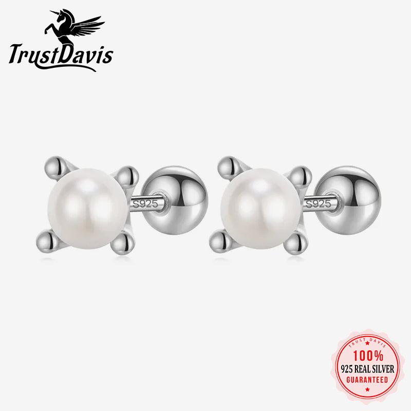 Synthesis Pearl Screw Stud Earring DA282