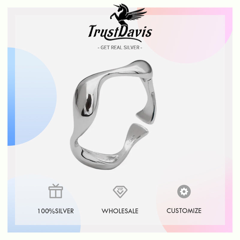 Irregular Waves Opening Finger Ring DA1002