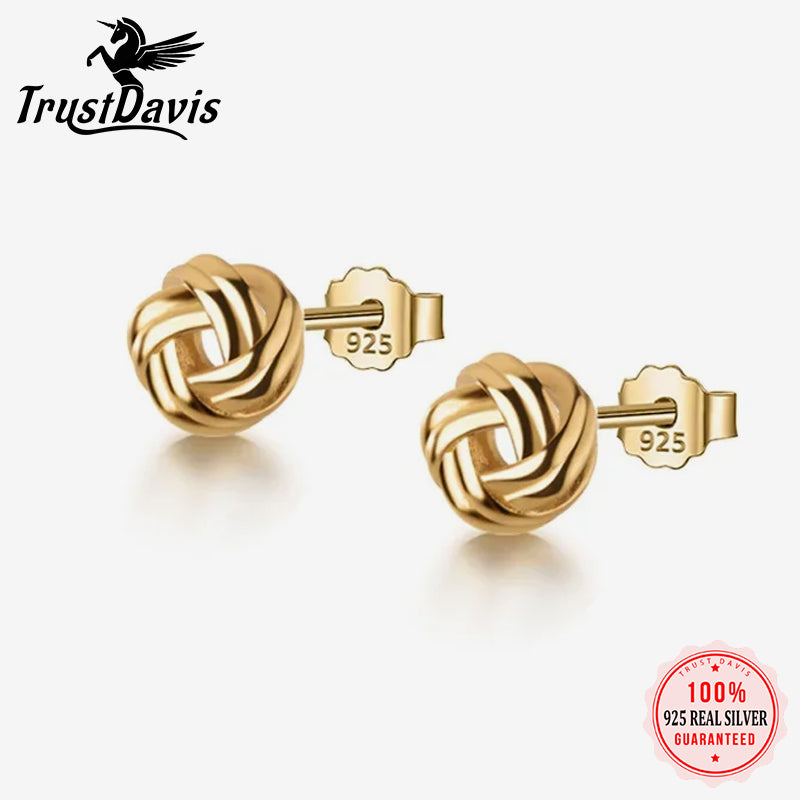 Fashion Charm Sweet Gold Knot Stud Earrings DA1797