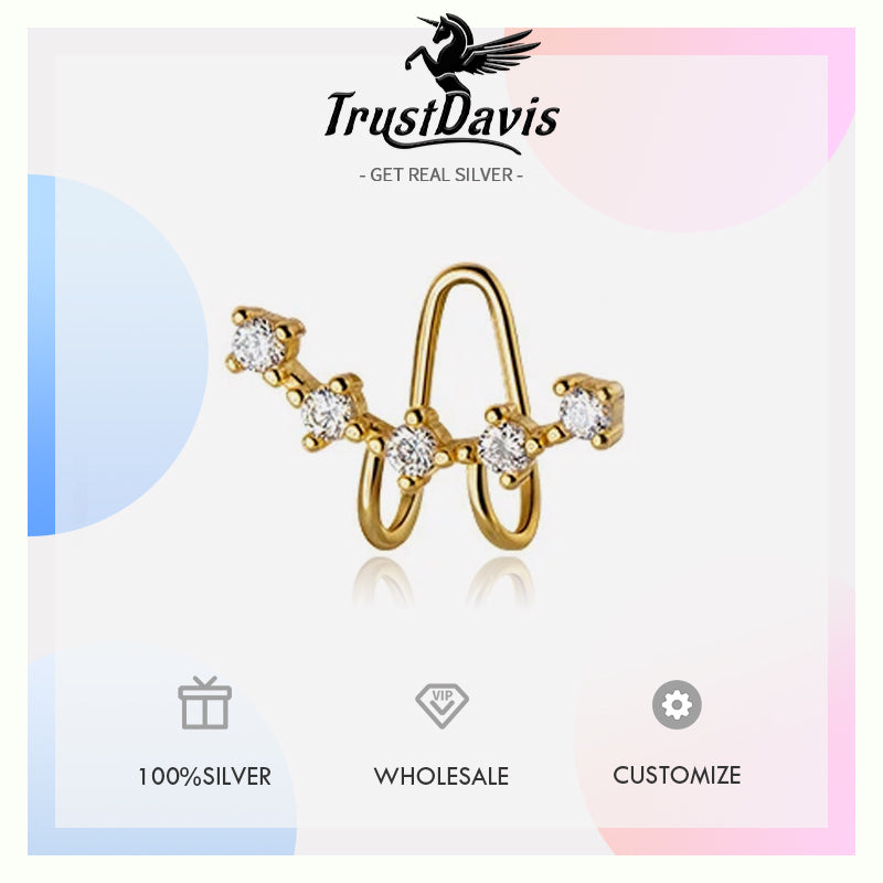 Fashion Sweet Dazzling CZ Ear Cuff Clip on Earring DA2427