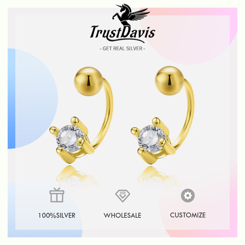 Fashion Unique Square CZ Screw Stud Earrings DA3170