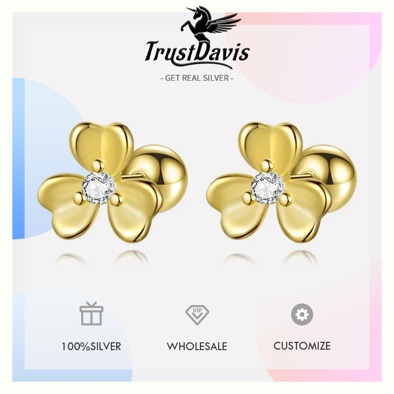 Flowers Dazzling CZ Stud Earrings DS4307