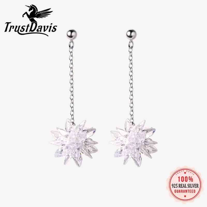 Sweet Dazzling Ice Crystal Flower Stud Earring DS2183