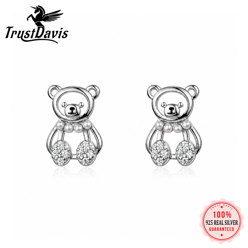 Bear Zircon Stud Earring DS4900