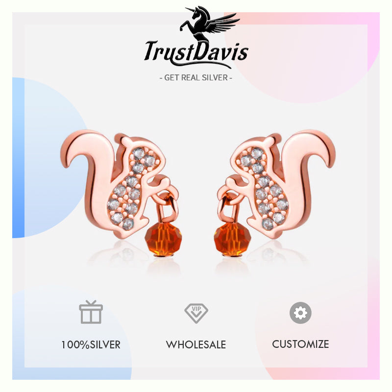 Sweet Little Squirrel Dazzling CZ  Earring DS2441