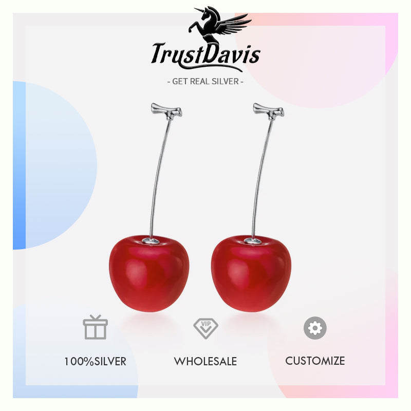 Charms Fine Fruit Cherry Stud Earrings DA163