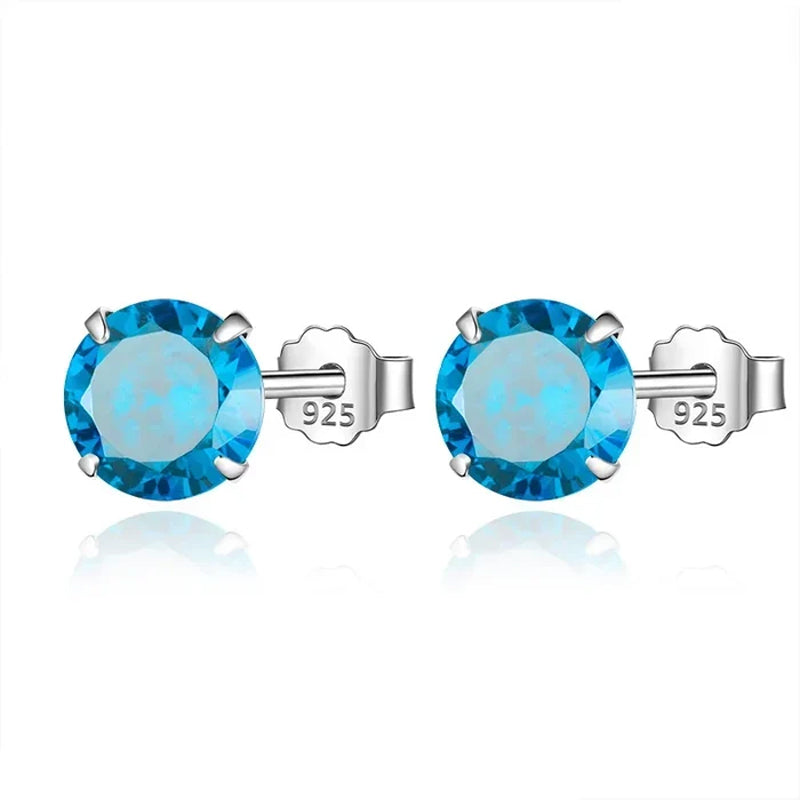 Sweet Round Zircon Colorful Earrings DS4084