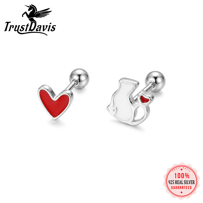 Asymmetrical Cat Heart Earrings DS4908