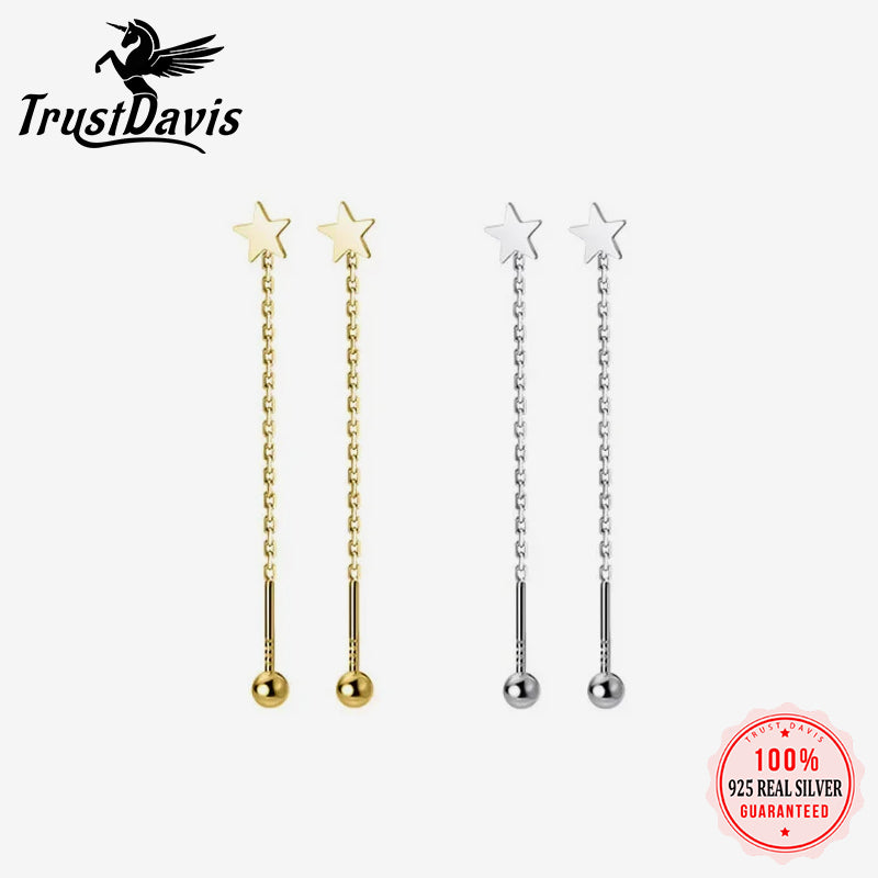 Fashion Star Chain Stick Screw Ear Line Dangle Earrings DB429