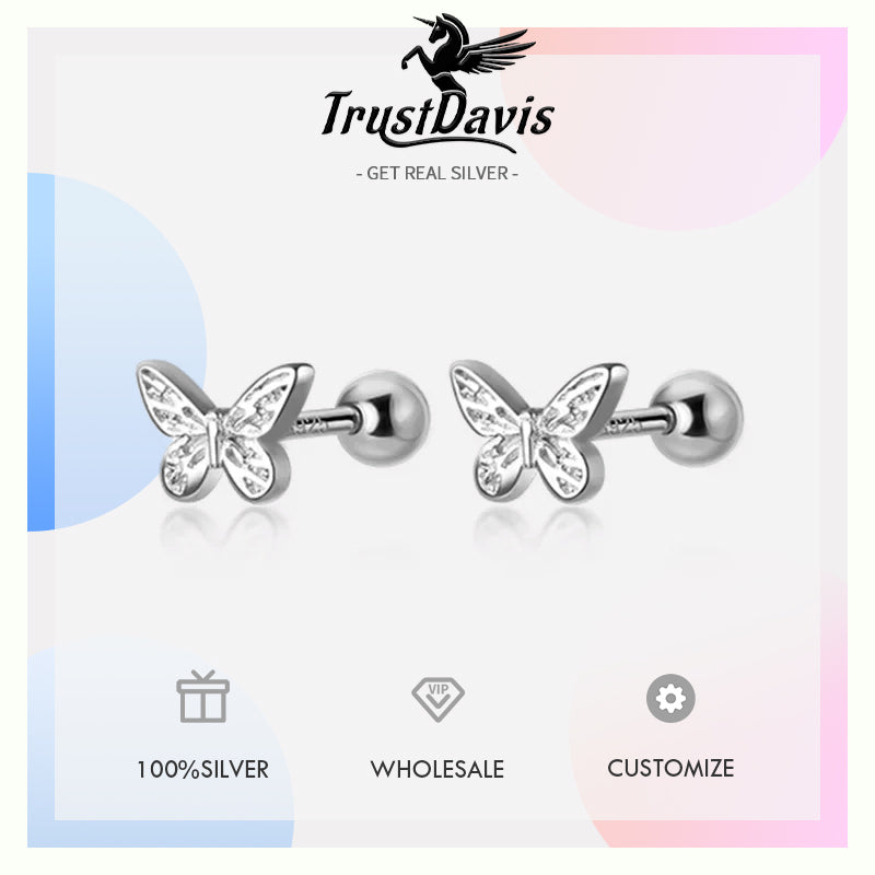 Sweet Insect Butterfly Screw Stud Earrings DA1897