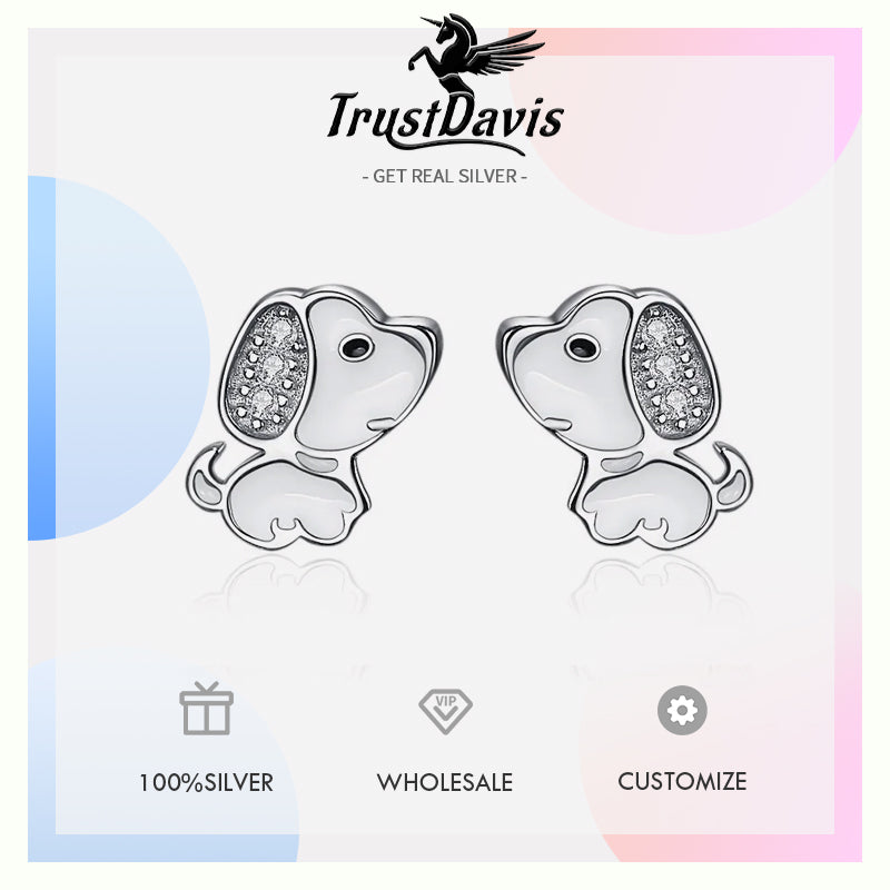 Minimalist Fashion Charm Cute  Animal Little Dog Stud Earrings DS3974