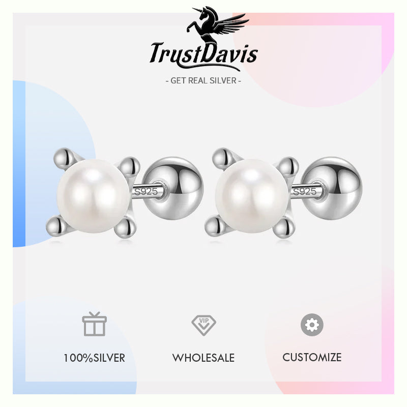 Synthesis Pearl Screw Stud Earring DA282