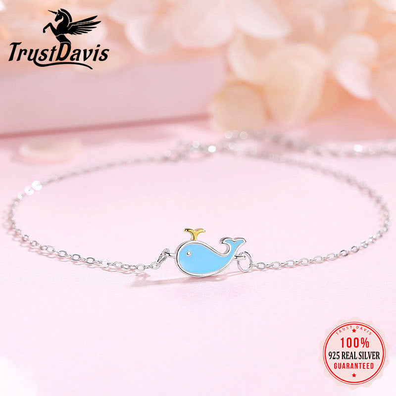 Simple Sweet Whale Bracelet for Women Girls Jewelry Gift DS4322