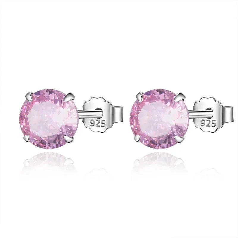 Sweet Round Zircon Colorful Earrings DS4084