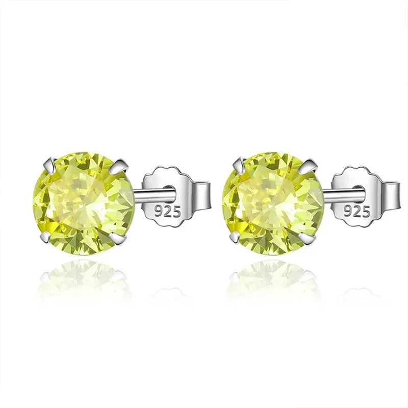 Sweet Round Zircon Colorful Earrings DS4084