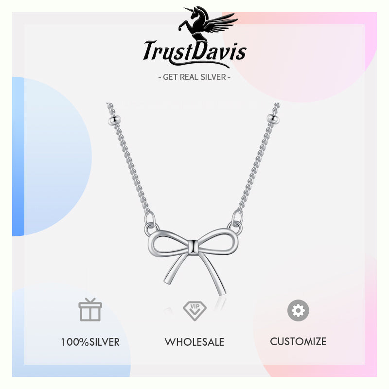 Simple Bowknot Short Clavicle Chain Necklace DE0003