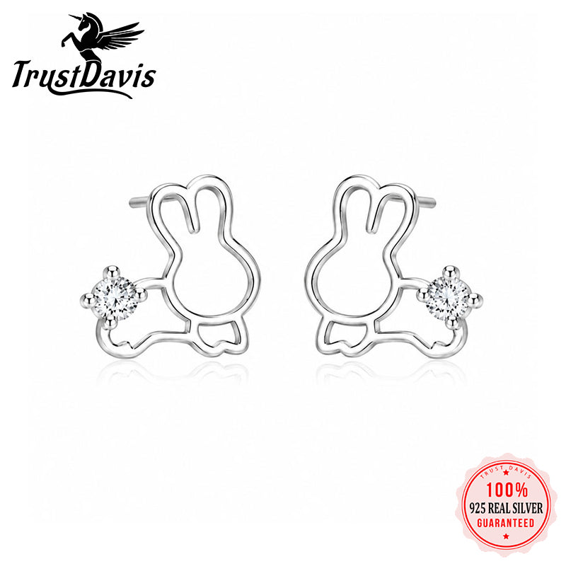 Rabbit Zircon Stud Earrings DS4898